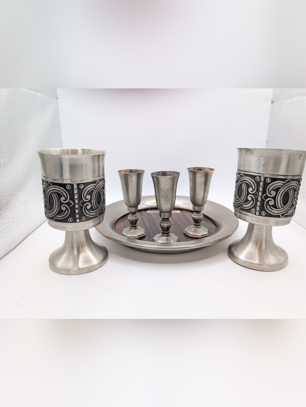 3 Steed Mini Pewter Goblets With Tray And 2 Groenlandica Norway Go let's